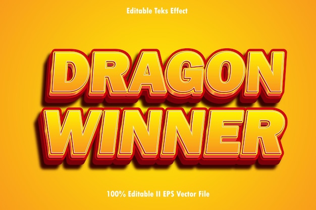 Dragon winner editable text effect 3d emboss gradient style