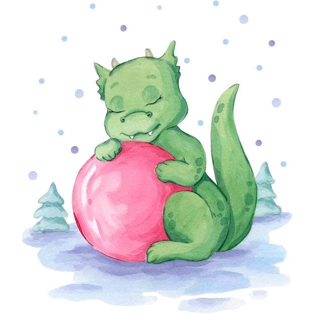 Dragon with christmas tree toy