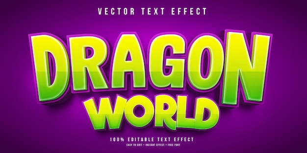 Dragon world adventure style editable text effect