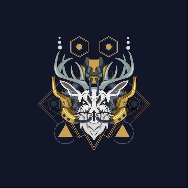 Vector dragon x deer awesome illustration