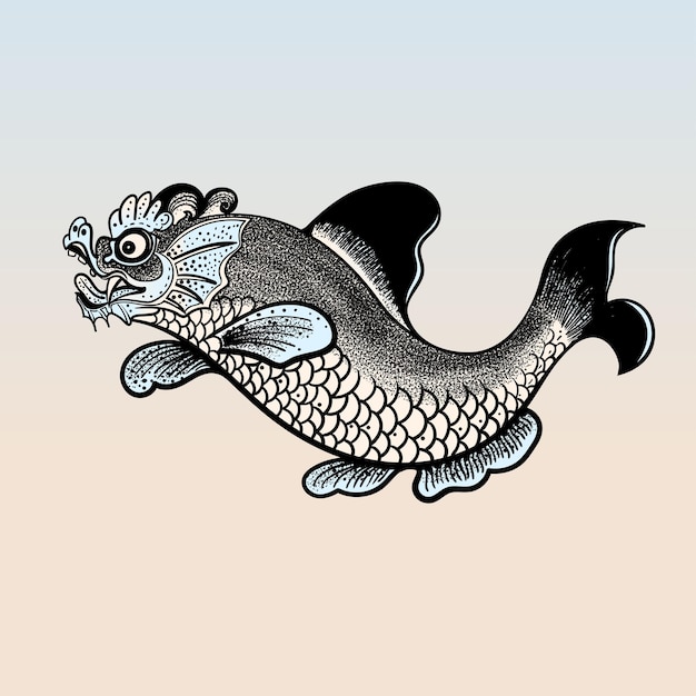 Vector dragonfish uit de chinese mythologie vector illustratie