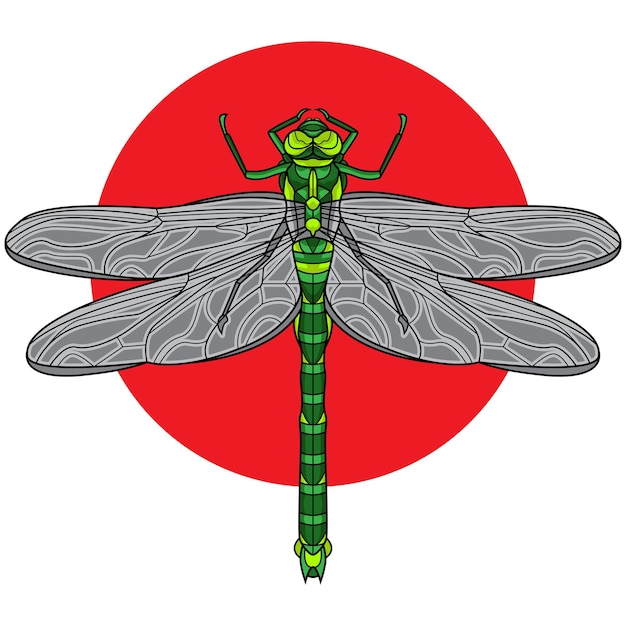 Vector dragonfly classic tattoo