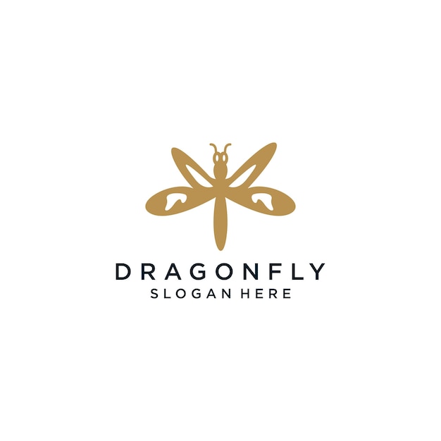 Dragonfly geometric logo icon design template