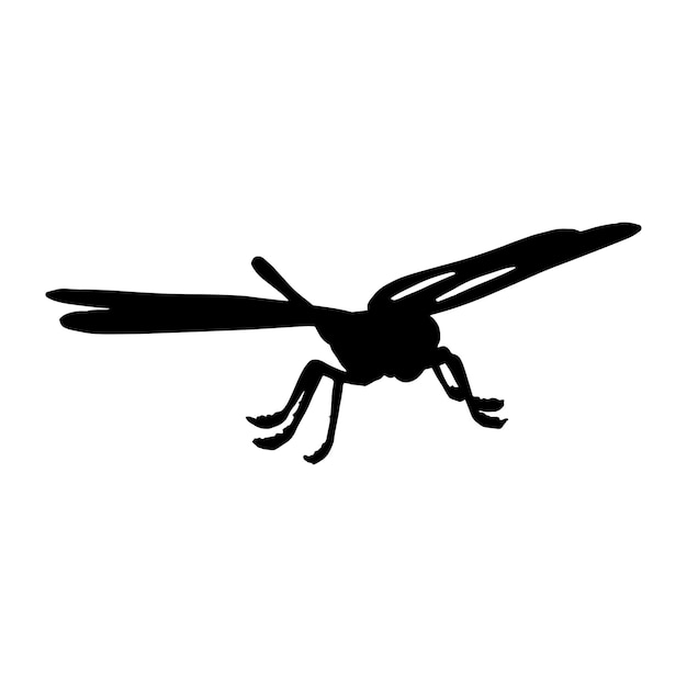 Vector dragonfly icon silhouette vector illustration