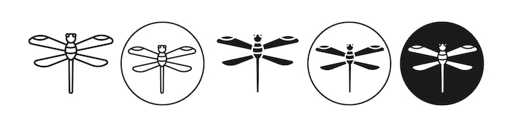 Vector dragonfly icon vector set collection for web