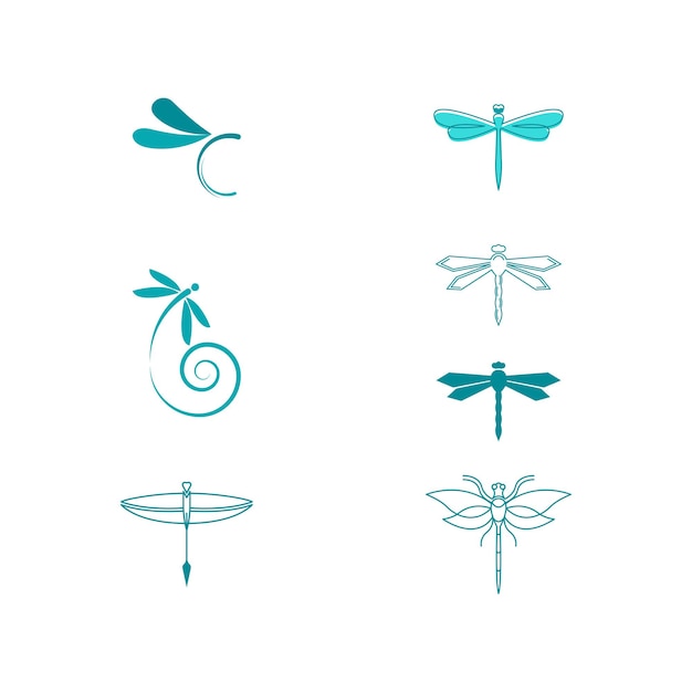 Vector dragonfly illustration icon design template vector