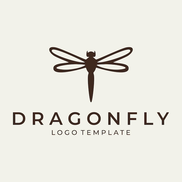 Dragonfly insect fly logo design vector illustration