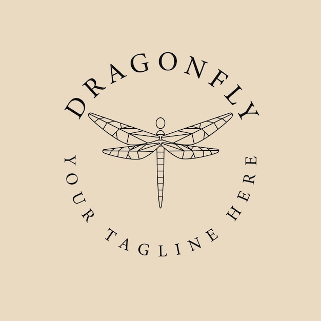 Vector dragonfly line art logo icon and symbol vector illustration design