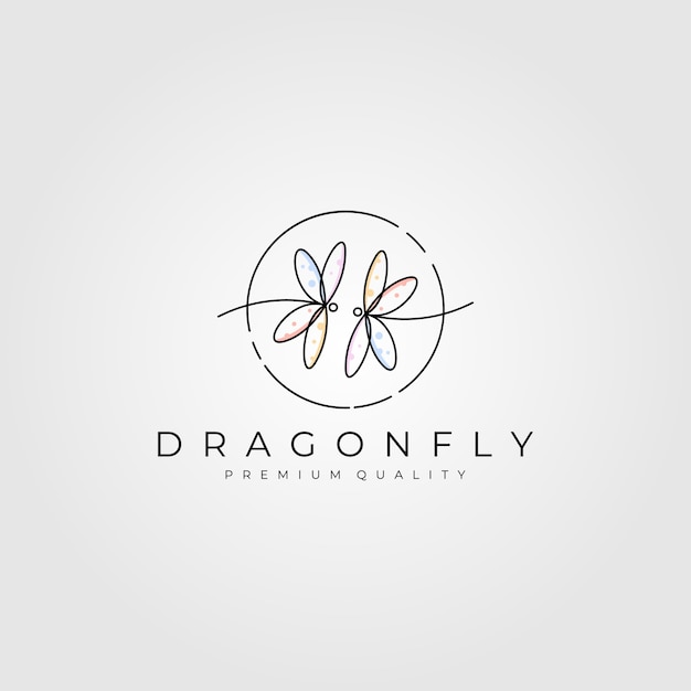 Dragonfly line art logo minimalistisch