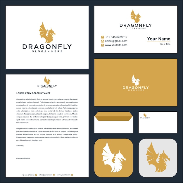 Dragonfly logo and business card.