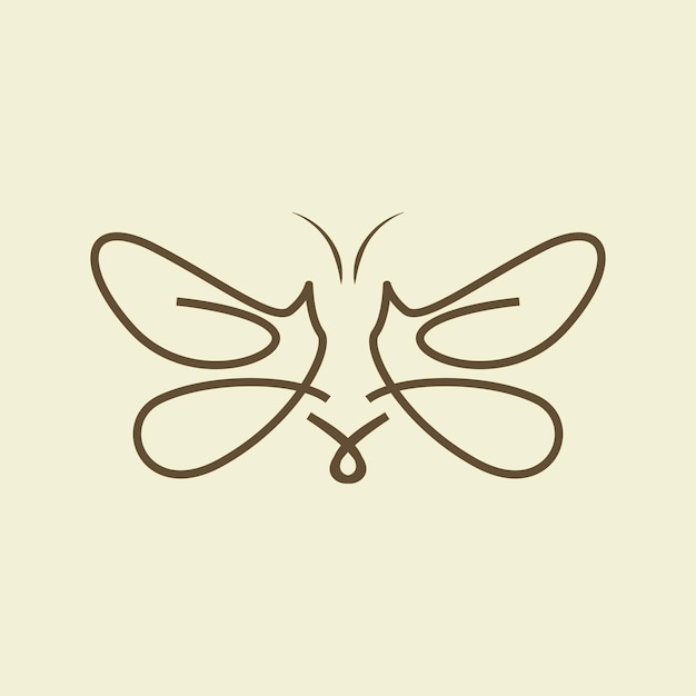 Dragonfly Logo Flying Animal Design Insect Vector Illustration Template