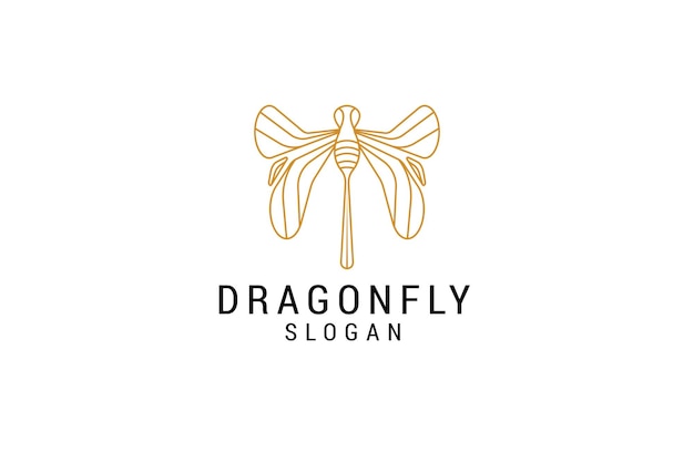 Dragonfly logo icon design template. luxury, premium vector