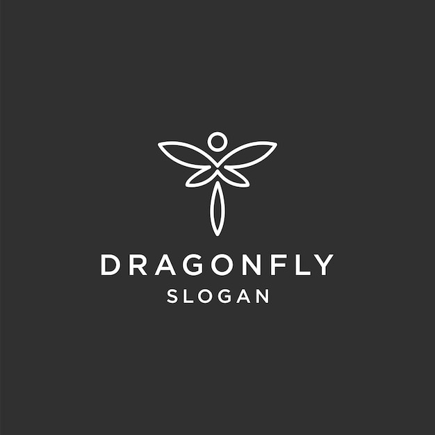 Dragonfly logo icon design template