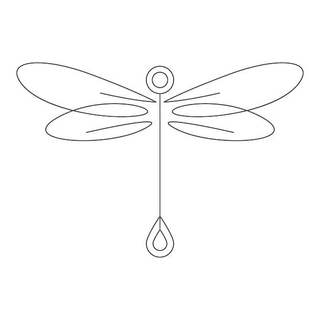 Disegno dell'icona di logo della libellula