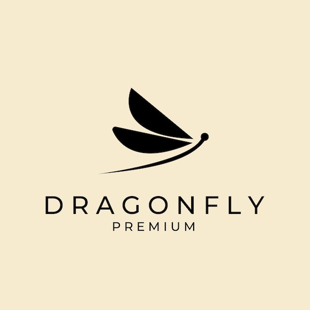 Dragonfly logo minimalist vector illustration