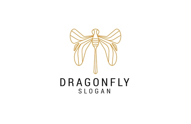 Dragonfly logo pictogram ontwerpsjabloon. luxe, premium vector