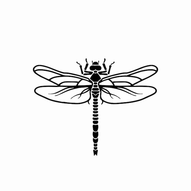 Dragonfly logo symbool stencil ontwerp tattoo vectorillustratie