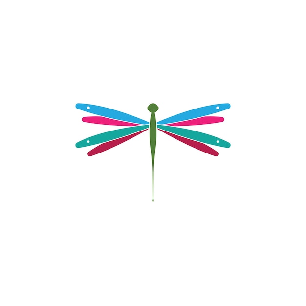 Dragonfly logo template vector icon illustration design