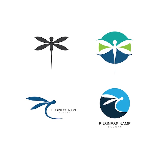 Dragonfly logo template vector icon illustration design