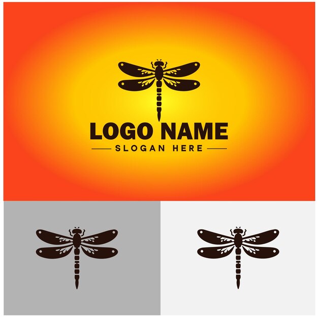 Dragonfly logo vector art icon graphics for company brand business icon dragonfly logo template