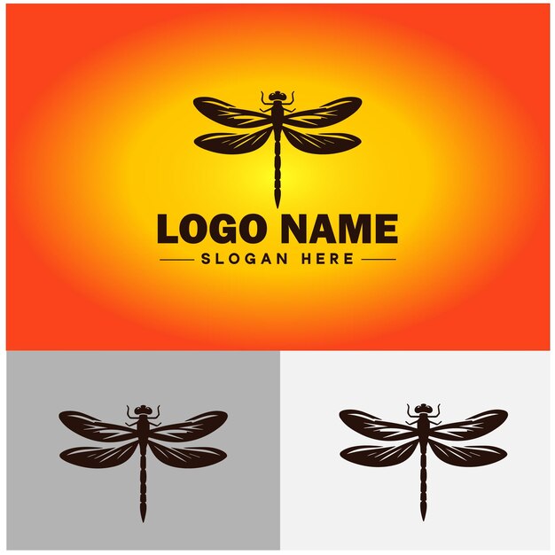 Dragonfly logo vector art icon graphics for company brand business icon dragonfly logo template