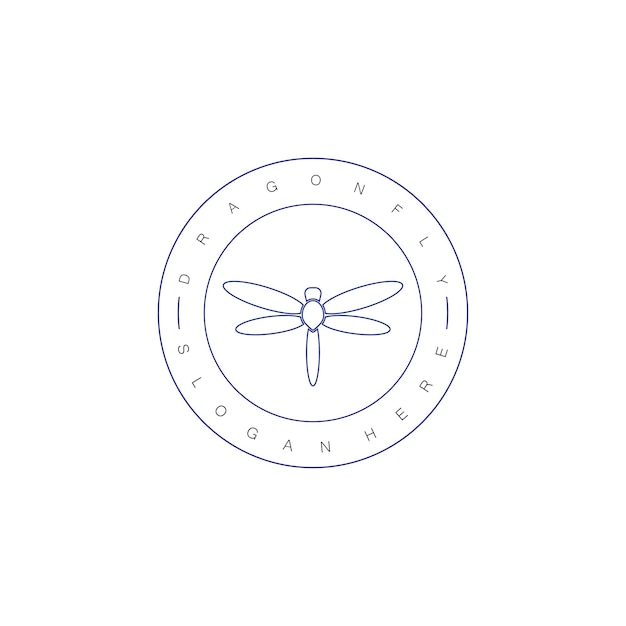 Шаблон дизайна векторной иконки логотипа стрекозы