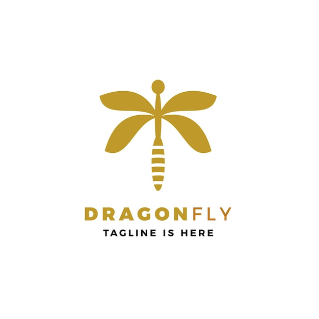 Dragonfly logo vector icon illustration