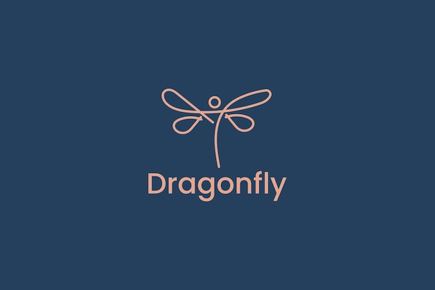 Dragonfly logo vector icon illustration