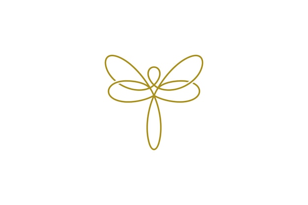 럭셔리 라인 아트 디자인 스타일의 드래곤플라이 로고