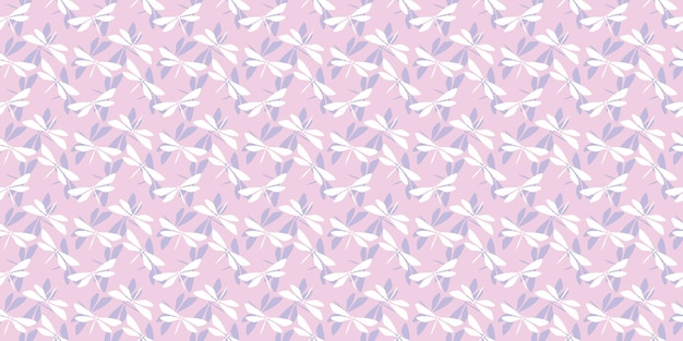 Dragonfly seamless repeat pattern background vector
