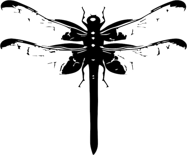Vector dragonfly silhouette vector images