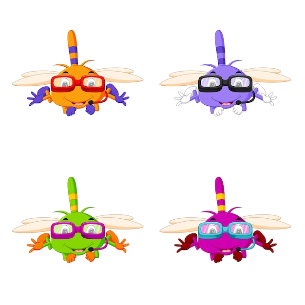 Vector dragonfly with different color