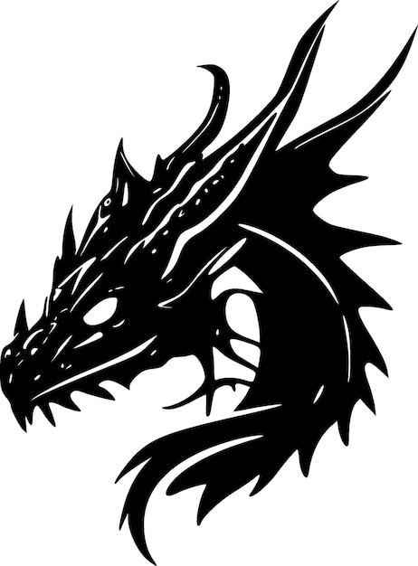 Dragons Black and White Vector illustration