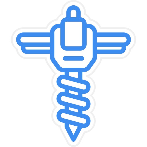 Vector drain auger icon style