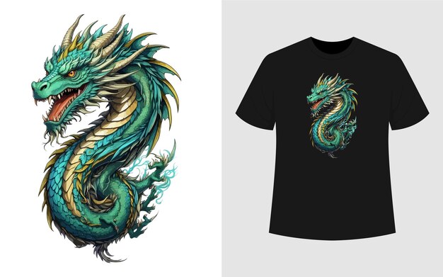 Draken illustratie kunst voor T-shirt