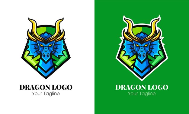 Drakenkop mascotte logo ontwerp