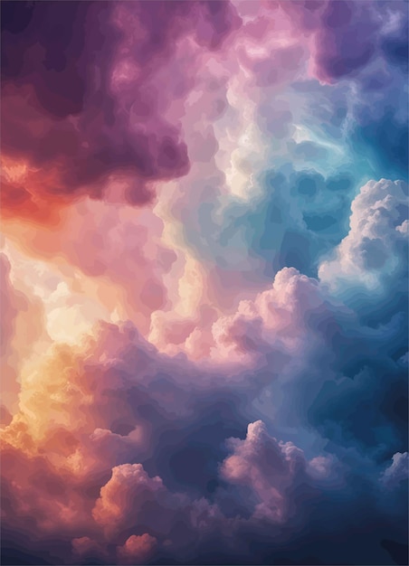 Vector dramatic clouds background abstract colorful clouds backgrounddramatic clouds background abstract