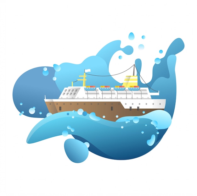 Vector dramatic ship illustration