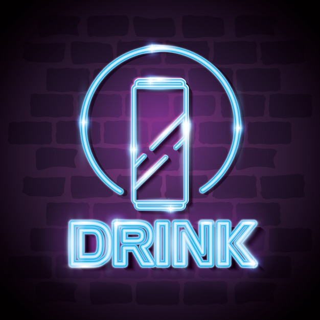 drankje bar neon label