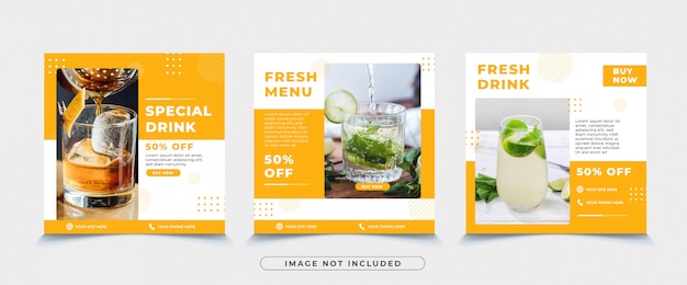 Drankmenu instagram postsjabloon