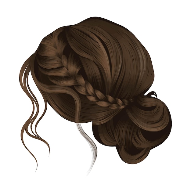 Draw aesthetic hair with realistic style