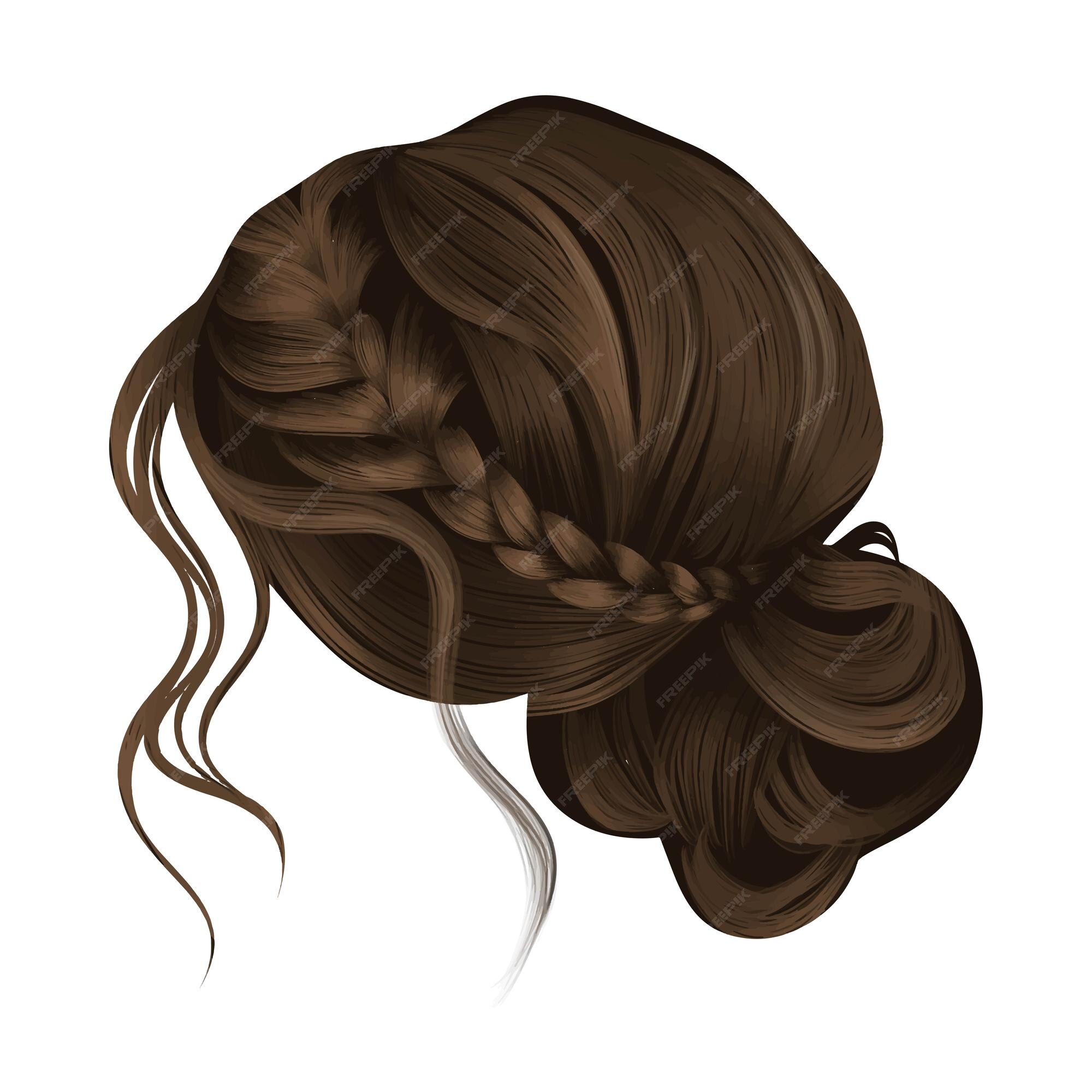 Premium Vector Draw aesthetic hair with realistic style