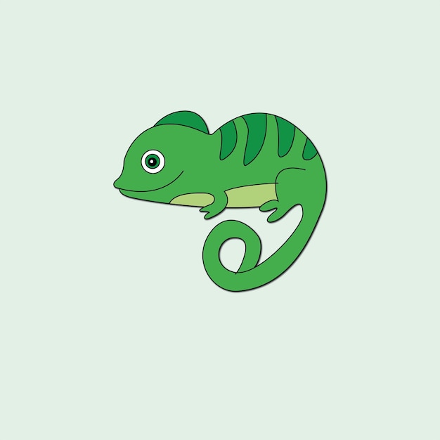 Vector draw chameleon art illustration