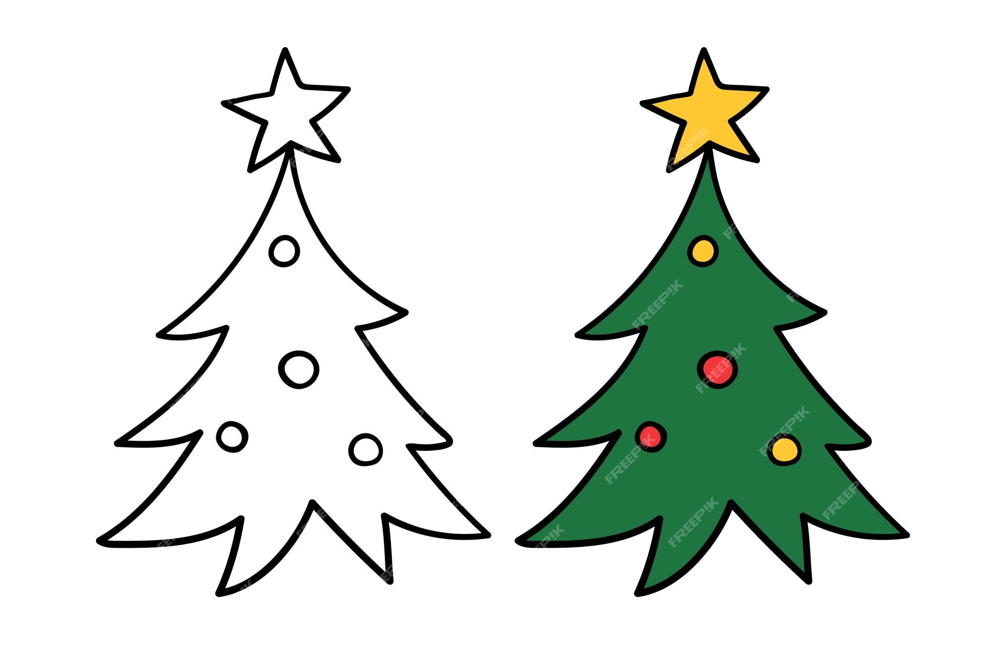 Premium Vector | Draw christmas tree printable cut file for kids shirt