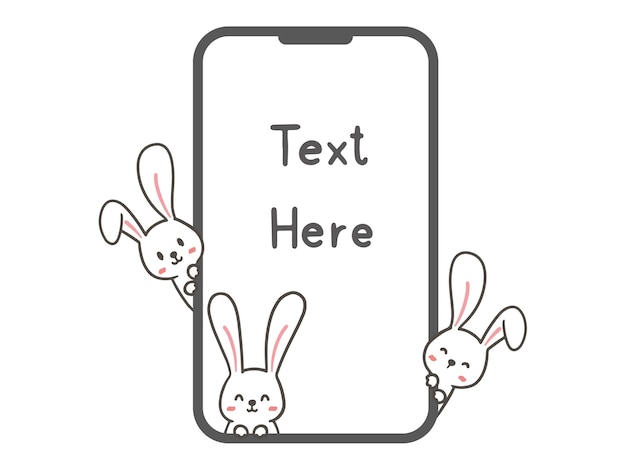 Draw cute rabbits with smartphone