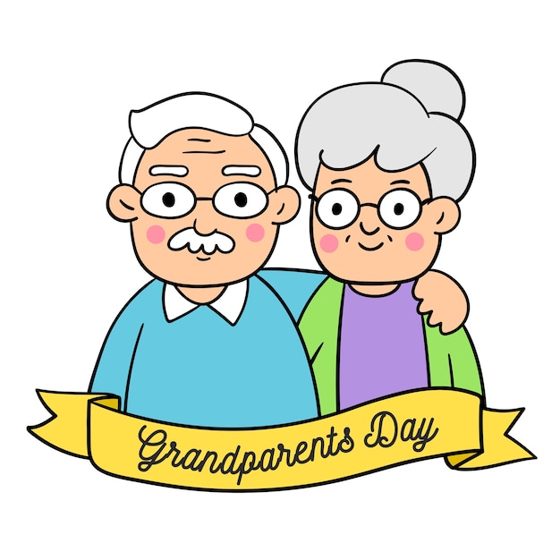 Draw doodle styles of Grandparents Day.