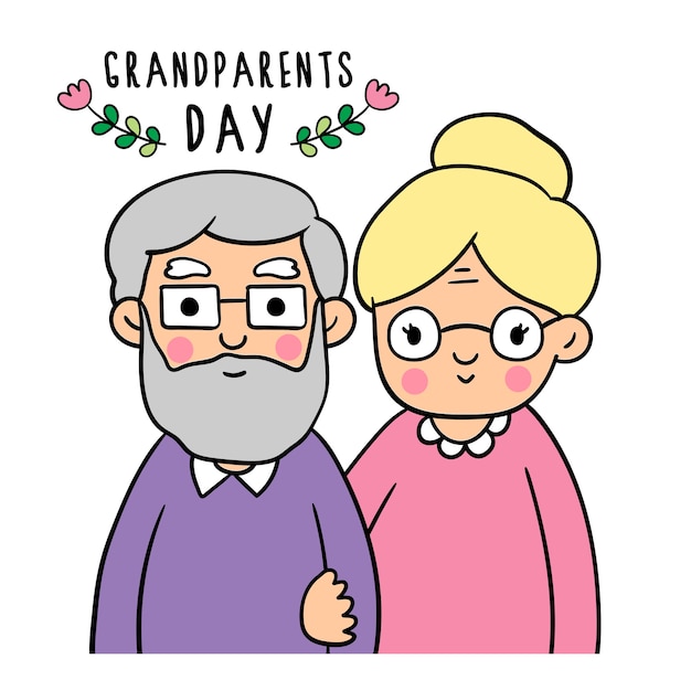 Draw doodle styles of Grandparents Day.