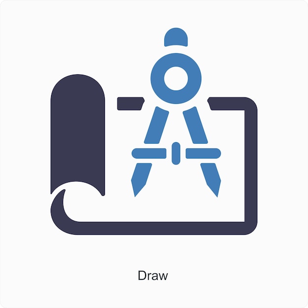 draw and drawing icon concept