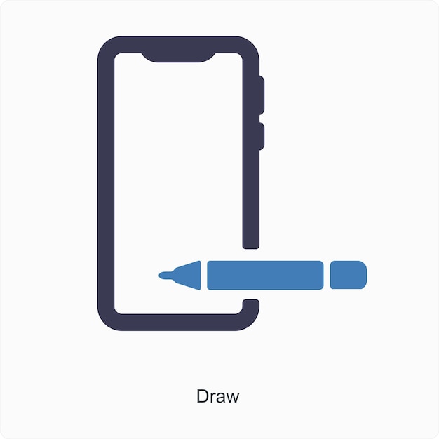 draw and drawing icon concept