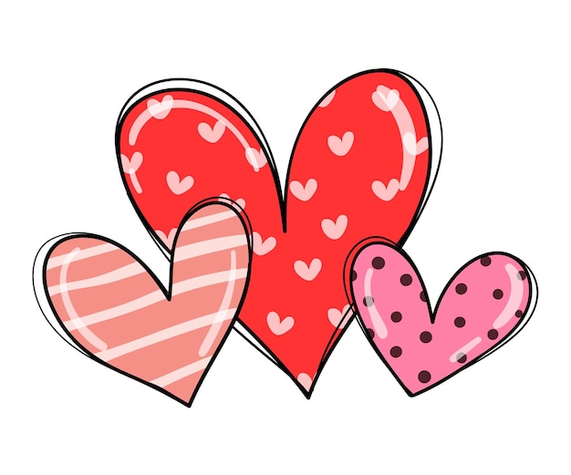 Vector draw sweet love heart for valentine day